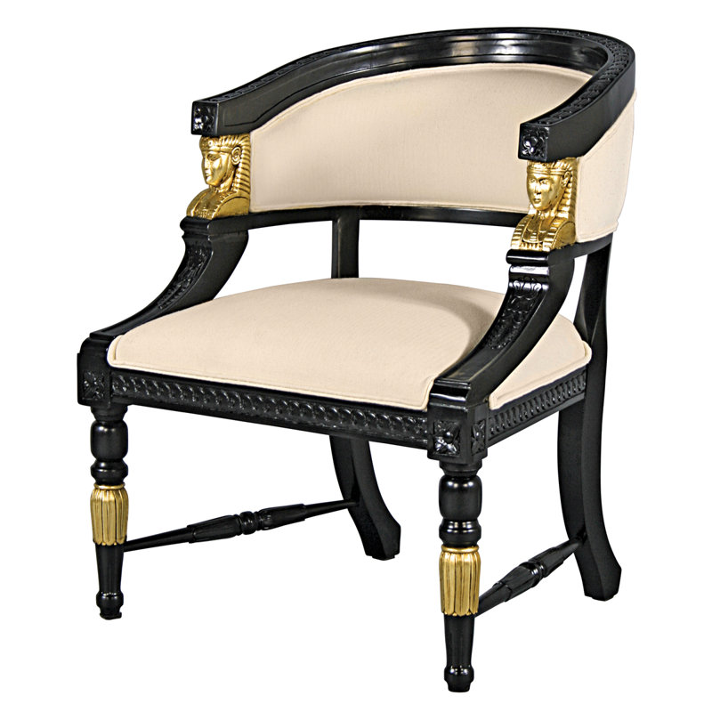 Design Toscano Neoclassical Egyptian Revival Twill Barrel Chair Wayfair